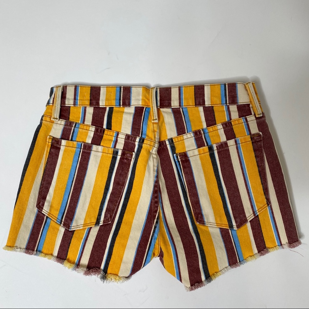 Frame Painterly Stripe Le Cutoff Shorts
